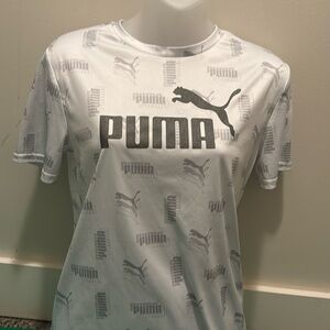 White puma monogram logo T-shirt